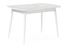 Стеклянный стол Бейкер 120(152)х70х75 белый 551080 Woodville столешница белая из стекло