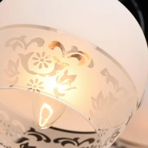 Люстра потолочная Грация 677013905 DeMarkt белая на 5 ламп, основание хром в стиле модерн  фото 6