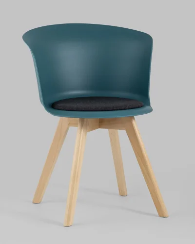 Стул Blossom с подушкой темно-бирюзовый УТ000005384 Stool Group, голубой синий/ткань, ножки/дерево/бежевый, размеры - ***** фото 2