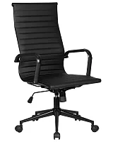 Офисное кресло для руководителей 101B_BlackBase-LMR CLARK SIMPLE BLACK, цвет сиденья чёрный, цвет основания чёрный Dobrin, /экокожа, ножки/металл/чёрный, размеры - 1090*1150****