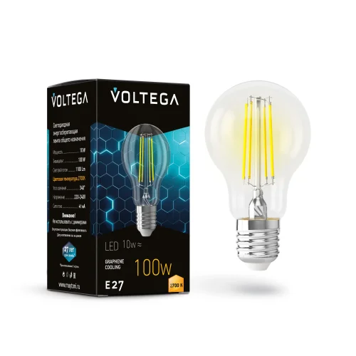 Светодиодная лампа Crystal Graphene A60 10W 2700K E27 7227 Voltega E27 9вт