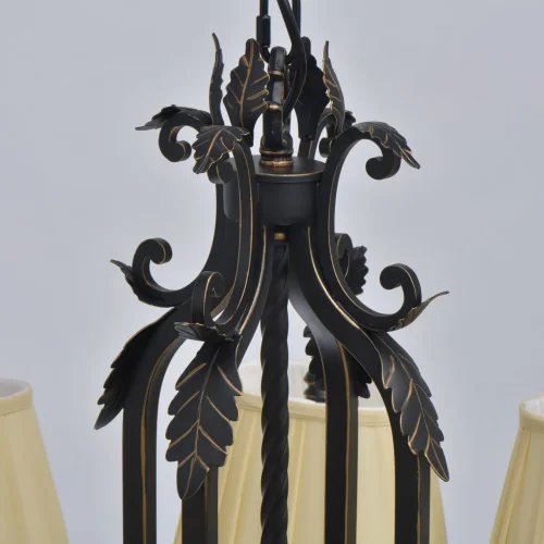Люстра подвесная Виктория 401010908 Chiaro бежевая на 8 ламп, основание чёрное в стиле кантри  фото 10