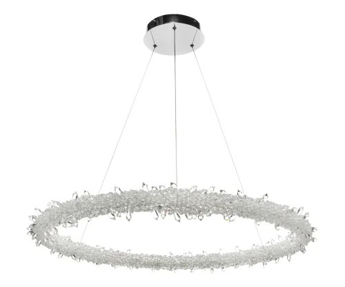 Люстра подвесная LED Лиам 07875-80,02(3000K) Kink Light белая на 1 лампа, основание хром в стиле современный кольца
