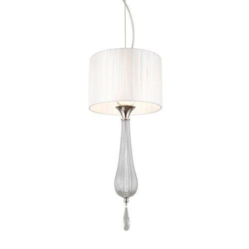 Светильник подвесной Kinia APL.708.06.01 Aployt белый 1 лампа, основание прозрачное хром в стиле классический 