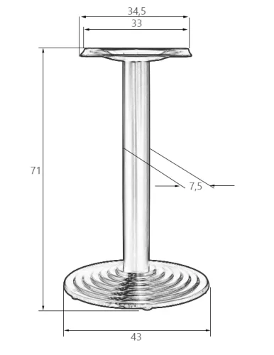 Подстолье обеденное 5005-2-LMS GREG Dobrin столешница из фото 2