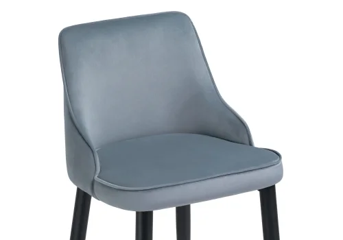 Полубарный стул Атани серо-синий / черный 528458 Woodville, серый/велюр, ножки/металл/чёрный, размеры - ****480*440 фото 5