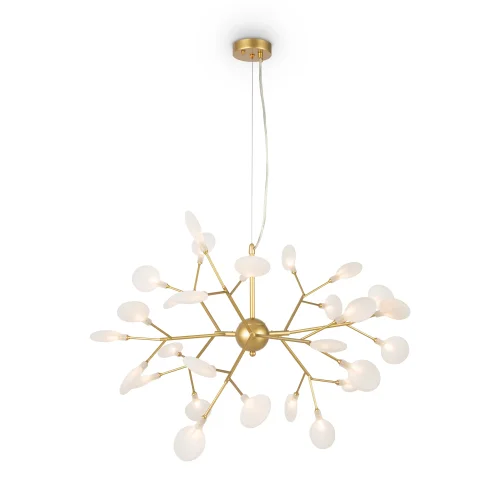 Люстра подвесная Florencia FR5049PL-27G Freya белая на 27 ламп, основание золотое в стиле современный флористика ветви