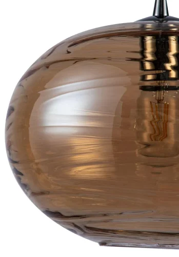 Светильник подвесной Oasi V000099 Indigo янтарный 1 лампа, основание хром в стиле классический выдувное фото 3
