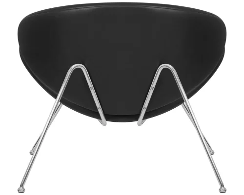 Кресло дизайнерское 72-LMO EMILY, цвет сиденья черный (YP16), цвет основания хромированная сталь Dobrin, чёрный/винил, ножки/металл/хром, размеры - ****810*780 фото 5