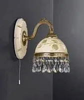 Бра с выключателем A 6906/1 Reccagni Angelo бежевый на 1 лампу, основание золотое в стиле кантри 