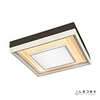 Люстра потолочная LED с пультом Summery B6317-128W/520*520 WH iLedex белая на 1 лампа, основание чёрное в стиле современный хай-тек с пультом квадраты