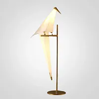 Настольная лампа Origami Bird Table Lamp 74563-22 ImperiumLoft бежевая на 1 лампу, основание золотое металл в стиле современный 
