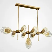 Светильник потолочный CERES B LONG 220751-23 ImperiumLoft прозрачный на 9 ламп, основание латунь в стиле современный 