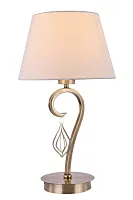 Настольная лампа Barrabisa OML-62104-01 Omnilux белая 1 лампа, основание бронзовое металл в стиле классический 