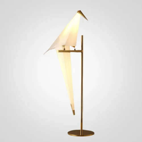 Настольная лампа Origami Bird Table Lamp 74563-22 ImperiumLoft бежевая на 1 лампу, основание золотое металл в стиле современный 