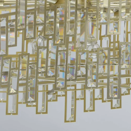 Люстра подвесная хрустальная Монарх 121010820 MW-Light прозрачная на 20 ламп, основание золотое в стиле классика  фото 10