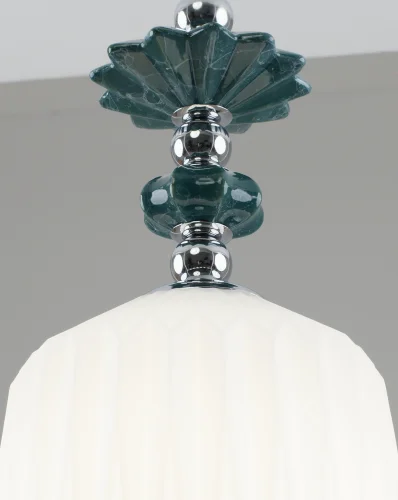 Светильник подвесной Charm V11173-1P Moderli белый на 1 лампу, основание хром в стиле прованс современный классический фото 4