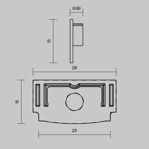 Комплект заглушек (для профиля 61×14) 2 шт., ALM-6114-B-EC 642013 Maytoni цвет LED K, световой поток Lm фото 6