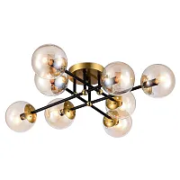 Люстра потолочная Памела CL144185 Citilux янтарная на 8 ламп, основание бронзовое в стиле лофт современный шар