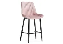 Полубарный стул Седа К розовый / черный 511173 Woodville, розовый/велюр, ножки/металл/чёрный, размеры - ****490*570
