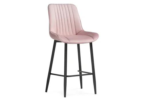 Полубарный стул Седа К розовый / черный 511173 Woodville, розовый/велюр, ножки/металл/чёрный, размеры - ****490*570