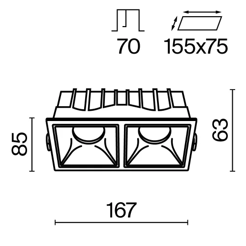 Светильник точечный Alfa LED DL043-02-15W3K-SQ-WB Maytoni белый чёрный на 1 лампу, основание белое в стиле хай-тек современный фото 12