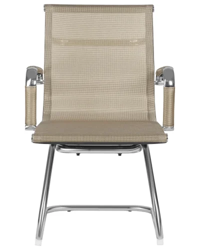 Офисное кресло для посетителей 102N_Mesh-LMR CODY MESH, цвет сиденья бежевый, цвет основания хромированная сталь Dobrin, бежевый/сетка, ножки//хром, размеры - *880***535*600 фото 6