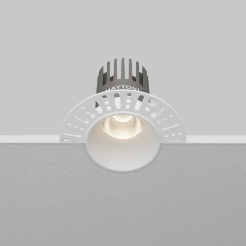 Светильник точечный LED Dip DL124-10W-4K-TRS-W Maytoni белый на 1 лампу, основание белое в стиле современный хай-тек круглый для затирки фото 6