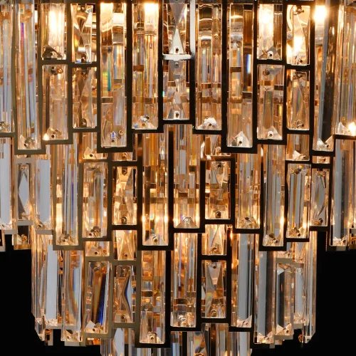 Люстра потолочная Бриз 111011308 DeMarkt прозрачная на 8 ламп, основание золотое в стиле современный  фото 9