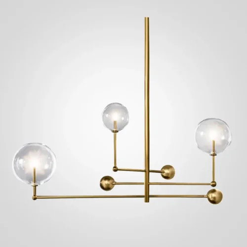 Светильник подвесной ImperiumLoft Globe Mobile 3 brass KG0835P-3 brass 109506-30 ImperiumLoft прозрачный на 3 лампы, основание латунь в стиле современный 