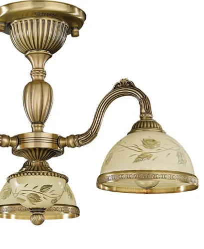 Люстра потолочная  PL 6228/3 Reccagni Angelo жёлтая на 3 лампы, основание античное бронза в стиле классический  фото 2