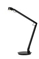 Настольная лампа офисная LED Ogden 56505/06/30 Lucide чёрная на 1 лампу, основание чёрное металл в стиле современный 