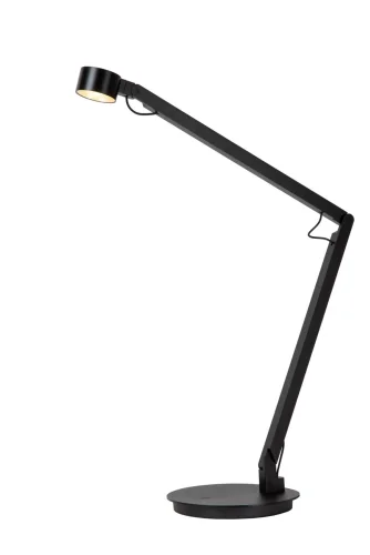 Настольная лампа офисная LED Ogden 56505/06/30 Lucide чёрная на 1 лампу, основание чёрное металл в стиле современный 