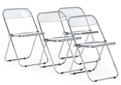 Пластиковый стул Fold складной clear 15377 Woodville, /, ножки/металл/хром, размеры - ****430*460 фото 9