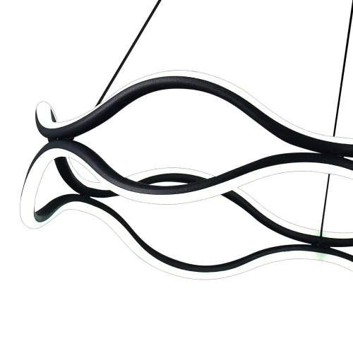 Люстра подвесная с пультом LED LAMPS 81285 Natali Kovaltseva белая чёрная на 1 лампу, основание чёрное в стиле современный хай-тек с пультом яндекс алиса сири фото 7