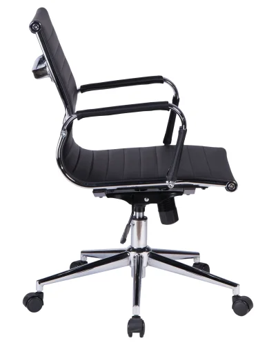 Офисное кресло для руководителей 118B-LMR CLAYTON, цвет чёрный Dobrin, чёрный/экокожа, ножки/металл/хром, размеры - 870*950***680* фото 3