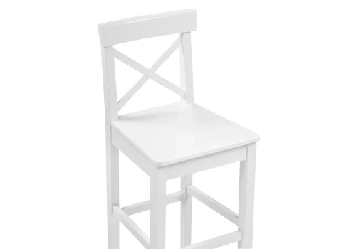 Полубарный стул Алзе белый 527070 Woodville, белый/, ножки/массив березы/белый, размеры - ****400*450 фото 5