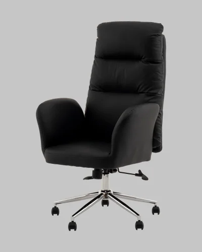Кресло руководителя TopChairs Solid, черный УТ000040806 Stool Group, чёрный/экокожа, ножки/металл/хром, размеры - 1200*1280**** фото 3