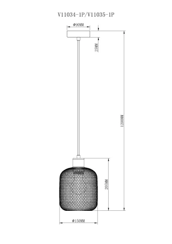 Светильник подвесной Olivia V11034-1P  Moderli чёрный 1 лампа, основание чёрное в стиле современный лофт  фото 2