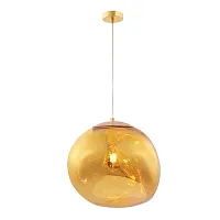 Светильник подвесной MALAGA SP1 D360 GOLD Crystal Lux янтарный золотой 1 лампа, основание золотое в стиле модерн 