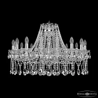 Люстра подвесная 1413/16/300 Ni Bohemia Ivele Crystal без плафона на 16 ламп, основание никель прозрачное в стиле классический sp