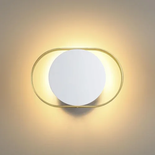 Бра LED Mondy 4246/7WW Odeon Light белый на 1 лампа, основание белое золотое в стиле хай-тек 