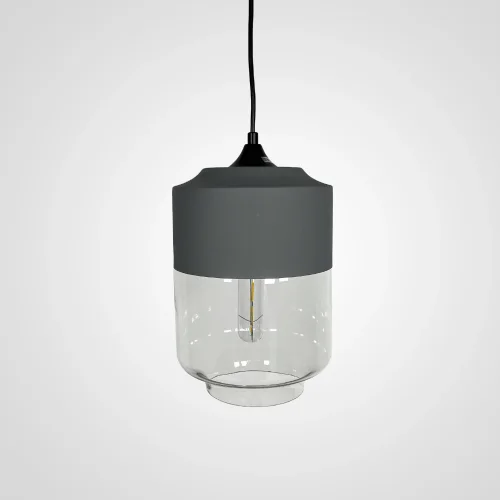Светильник подвесной NORD A D18 Gray/Transparent 190485-26 ImperiumLoft прозрачный 1 лампа, основание серое в стиле современный 