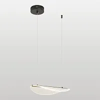 Светильник подвесной LED Calvert LSP-7367 Lussole прозрачный на 1 лампу, основание чёрное в стиле хай-тек современный линейный