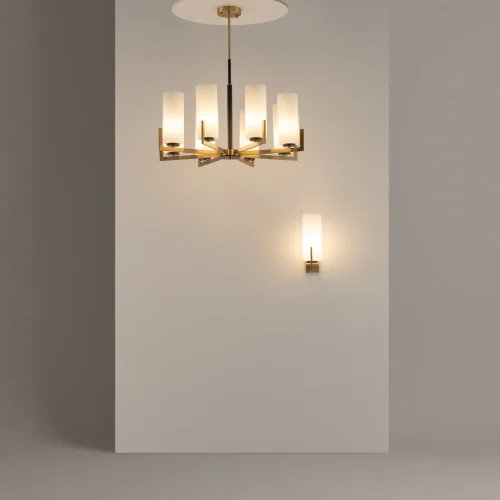 Люстра потолочная Fortano MOD089PL-08BS Maytoni белая на 8 ламп, основание латунь в стиле современный фото 10 Люстра потолочная Fortano MOD089PL-08BS Maytoni белая на 8 ламп, основание латунь в стиле современный фото 10