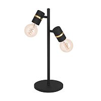 Настольная лампа Lurone 900178 Eglo без плафона 2 лампы, основание чёрное металл в стиле современный 