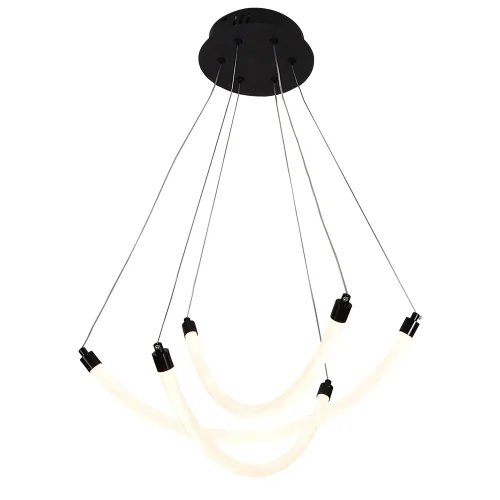 Люстра подвесная LED Hammock 4468-3P F-promo белая на 1 лампу, основание чёрное в стиле современный 