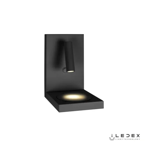 Бра с выключателем LED iCharge 1831A BK iLedex чёрный на 1 лампа, основание чёрное в стиле хай-тек современный с полкой с беспроводной зарядкой для чтения фото 3