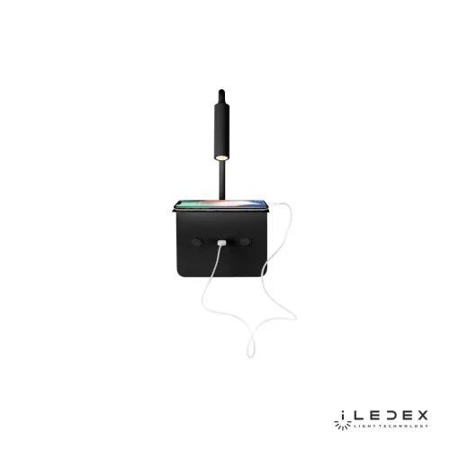 Бра с выключателем LED с usb Support 7031C BK iLedex чёрный на 1 лампа, основание чёрное в стиле хай-тек современный для чтения гибкая ножка фото 3