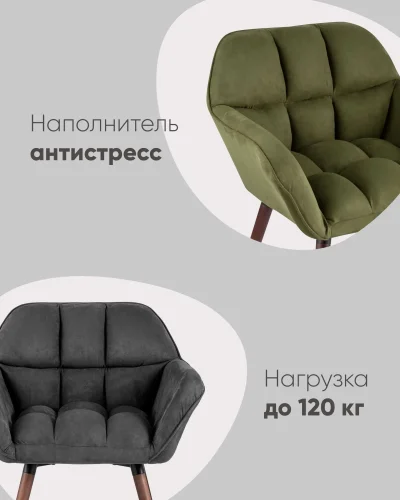 Кресло Брайан, замша, глубокий синий NC УТ000038902 Stool Group, /, ножки//, размеры - *810***610*690мм фото 8